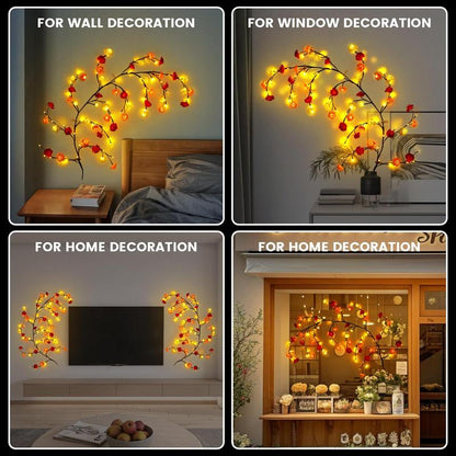 96LED Rose (Cherry Blossom + Butterfly) Vine Decorative Lights, USB Powered, Perfect Diy Gifts and Decorations for Living Room, Bedroom, Birthday Party, Event Party, Concert, Outdoor Event, Party Decorative Lights, Holiday Decorative Lights