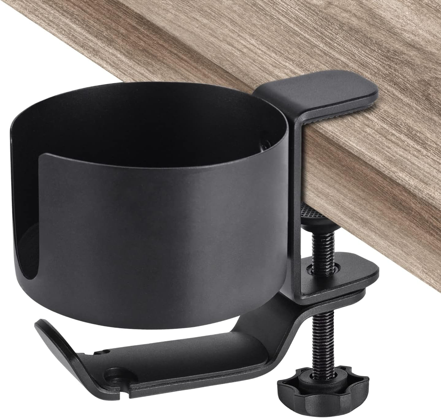 Desk Cup Holder with Headphone Hanger - Anti-Spill Table Cup Holder for Water Bottles, Wheelchairs, Workstations, Gaming Desk Accessories