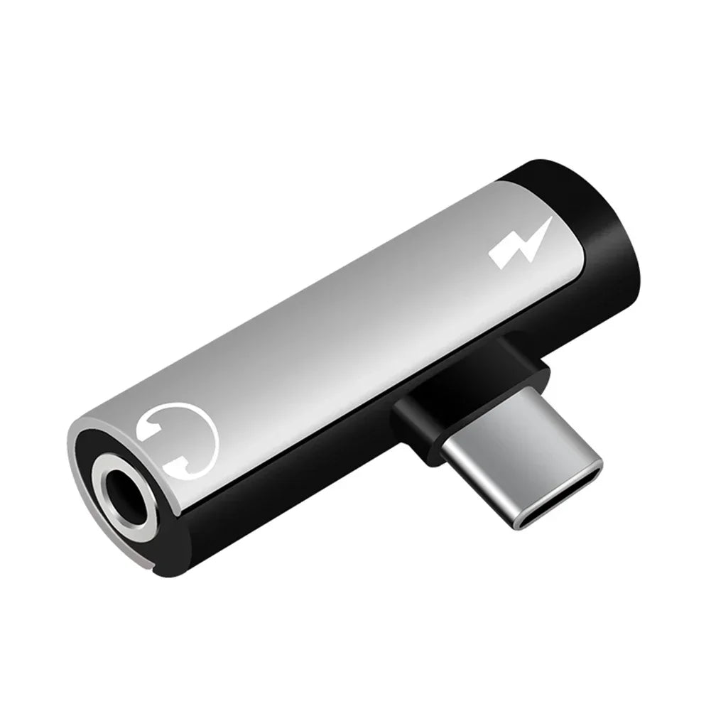 Only for Xiaomi Huawei Type C Dual-Port Audio Adapter to 3.5Mm Jack Headphone 2-In-1 Adapter Audio Charger Dispenser Accessories