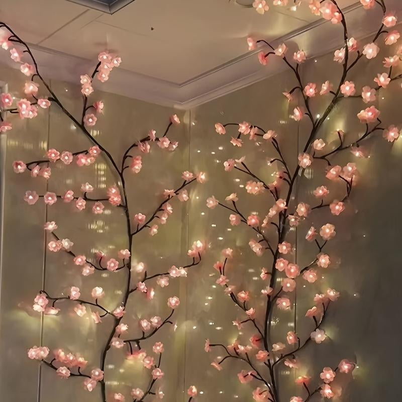 96LED Rose (Cherry Blossom + Butterfly) Vine Decorative Lights, USB Powered, Perfect Diy Gifts and Decorations for Living Room, Bedroom, Birthday Party, Event Party, Concert, Outdoor Event, Party Decorative Lights, Holiday Decorative Lights