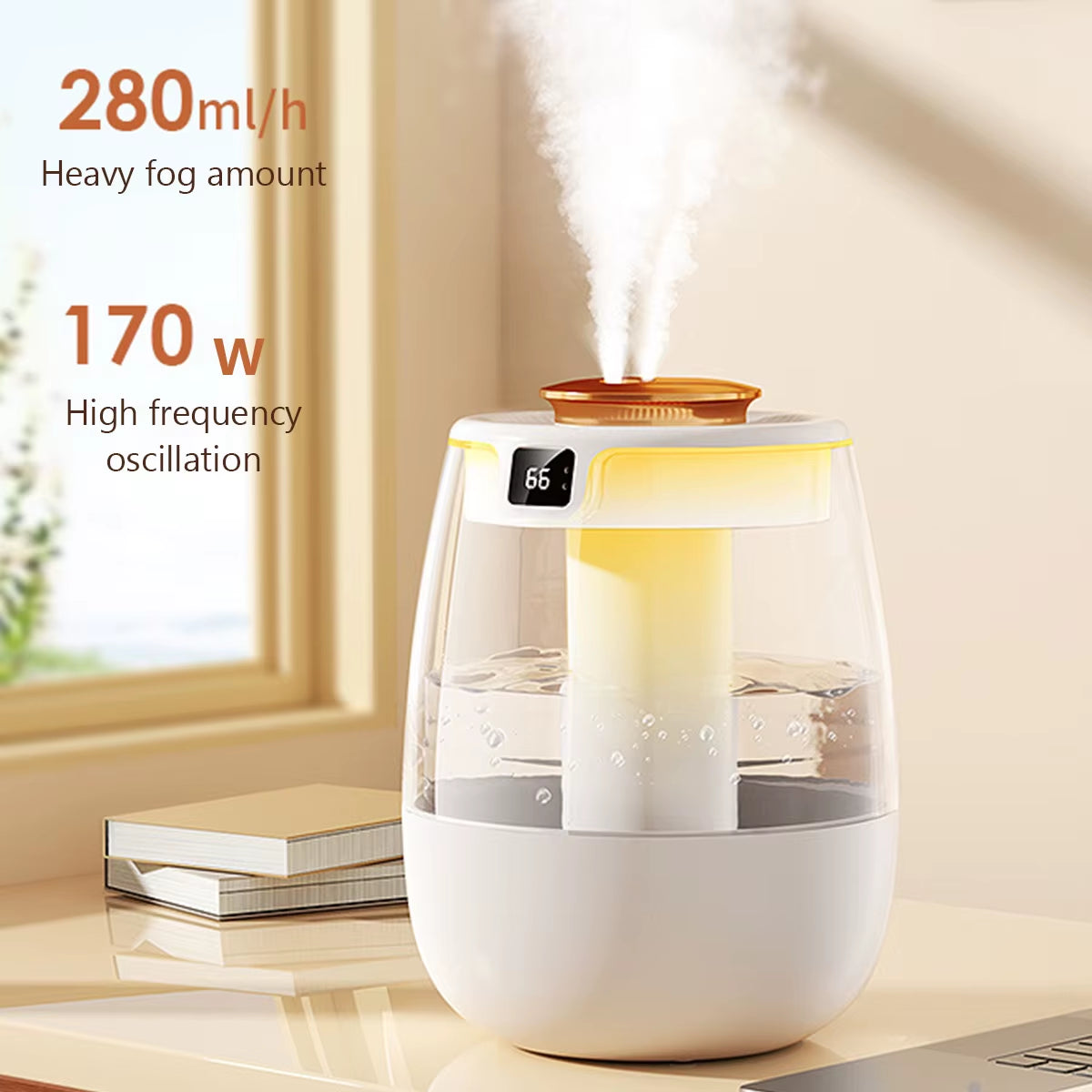 1300Ml Air Humidifier Aroma Diffuser Double Spray Port Essential Oil Mist Maker Desktop Home Office USB Humidifier with Light