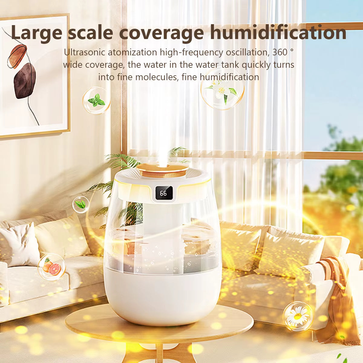 1300Ml Air Humidifier Aroma Diffuser Double Spray Port Essential Oil Mist Maker Desktop Home Office USB Humidifier with Light