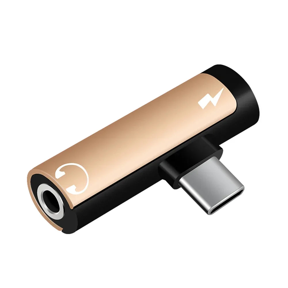 Only for Xiaomi Huawei Type C Dual-Port Audio Adapter to 3.5Mm Jack Headphone 2-In-1 Adapter Audio Charger Dispenser Accessories