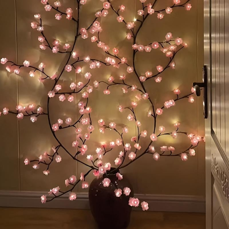 96LED Rose (Cherry Blossom + Butterfly) Vine Decorative Lights, USB Powered, Perfect Diy Gifts and Decorations for Living Room, Bedroom, Birthday Party, Event Party, Concert, Outdoor Event, Party Decorative Lights, Holiday Decorative Lights