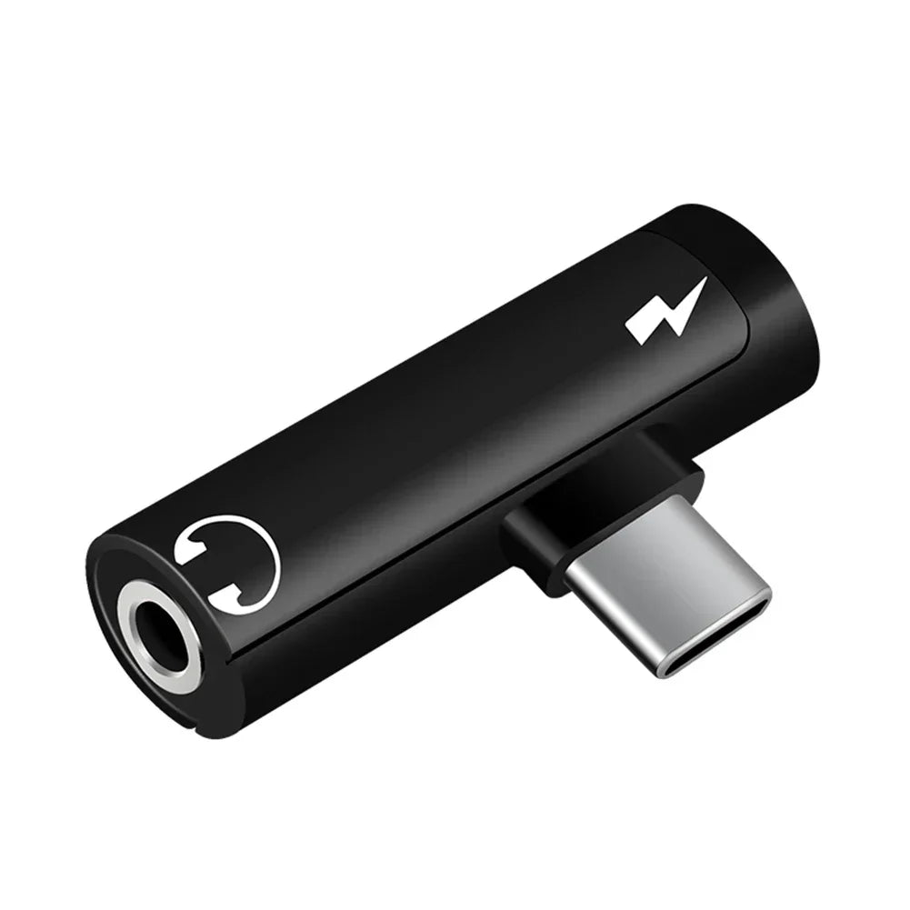 Only for Xiaomi Huawei Type C Dual-Port Audio Adapter to 3.5Mm Jack Headphone 2-In-1 Adapter Audio Charger Dispenser Accessories