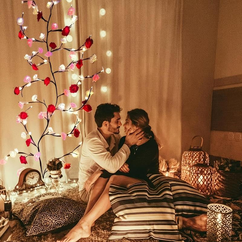 96LED Rose (Cherry Blossom + Butterfly) Vine Decorative Lights, USB Powered, Perfect Diy Gifts and Decorations for Living Room, Bedroom, Birthday Party, Event Party, Concert, Outdoor Event, Party Decorative Lights, Holiday Decorative Lights